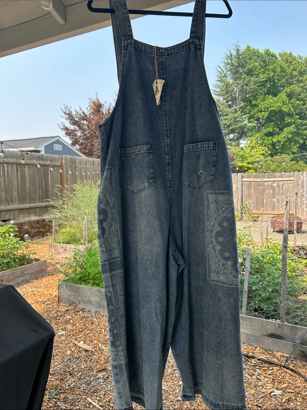 Three Bird Nest Distressed Washed Denim Overalls - Blue
